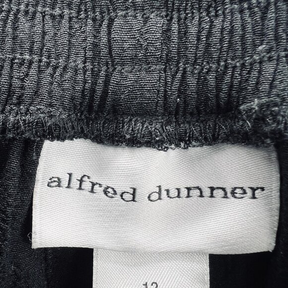 Alfred Dunner Pants Womens 12 Black Cropped Embellished Cuff Beaded Trim Rayon - Picture 4 of 9